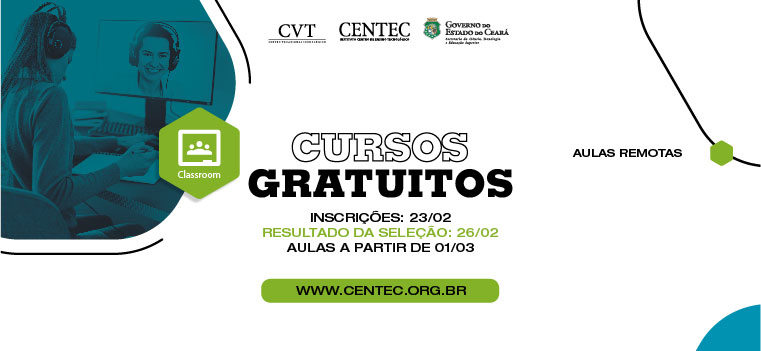 Centec e Secitece ofertam 560 vagas em cursos remotos gratuitos