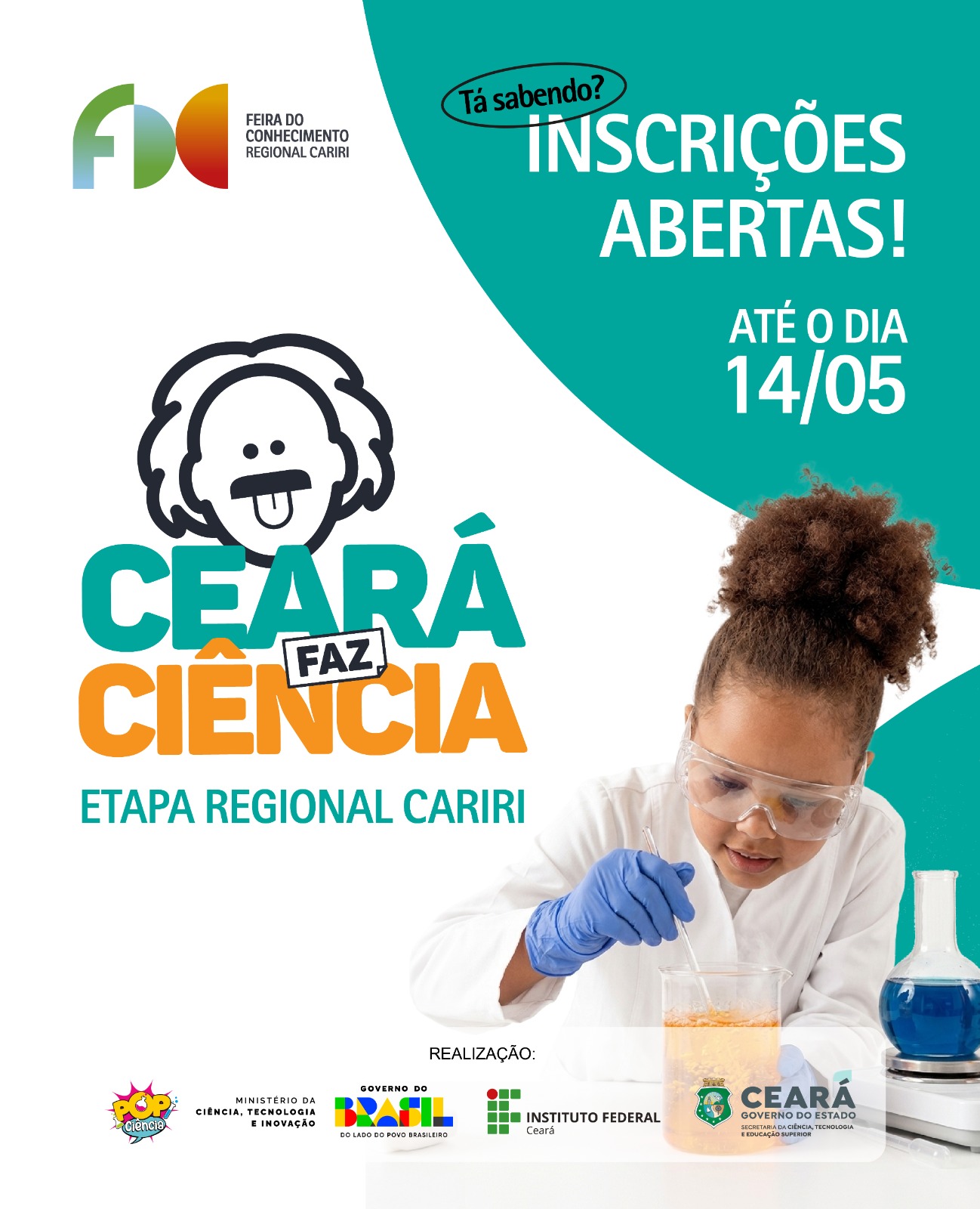 Abertas as inscrições para o concurso Ceará Faz Ciência 2026 – Edição Regional Cariri
